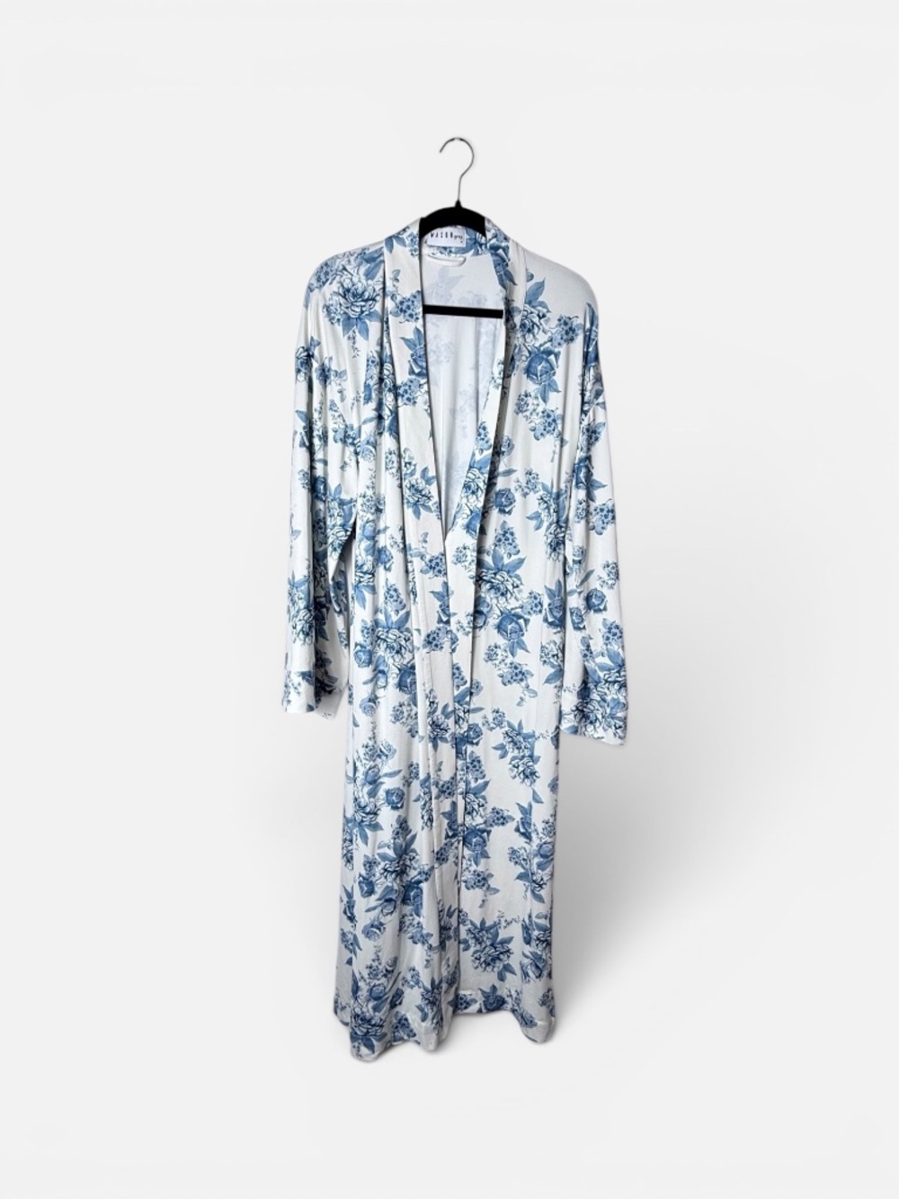 Mason Grey Blue Floral Maxi Robe Size Medium (Note Flaw) (P)
